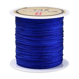 Nylon String for Bracelets, 0.6mm Nylon Cord Nylon Beading Thread 43 Yards Friendship Bracelet String Chinese Knotting Cord for Kumihimo Necklaces Tassels Jewelry Crafts (Blue)