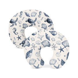 Woodiville Nursing Pillow Covers 2 Pack, Breastfeeding Pillow Slipcovers Soft and Stretchy, Nursing Covers for Baby Girls Boys Newborn (Deep Blue)