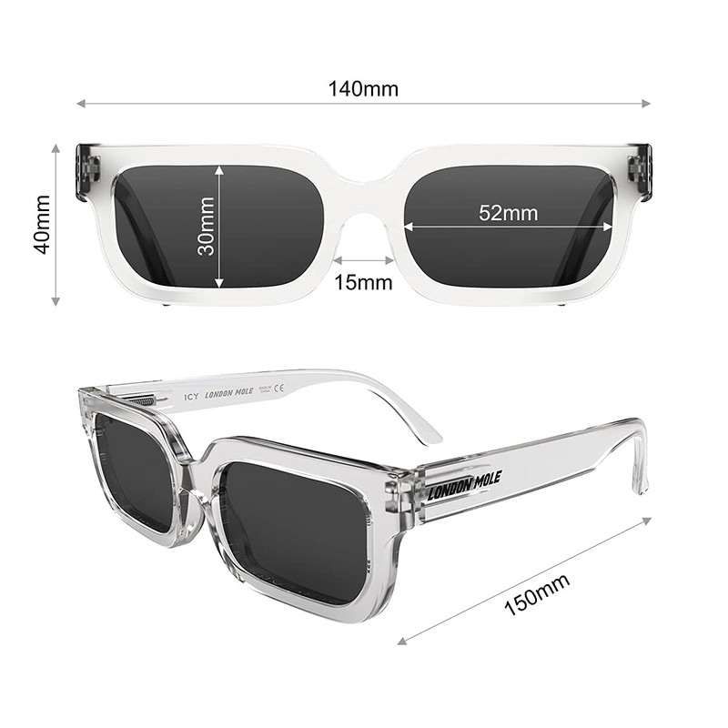 LONDON MOLE Eyewear Icy Sunglasses Fashion Brand UV400 Protection Unisex,