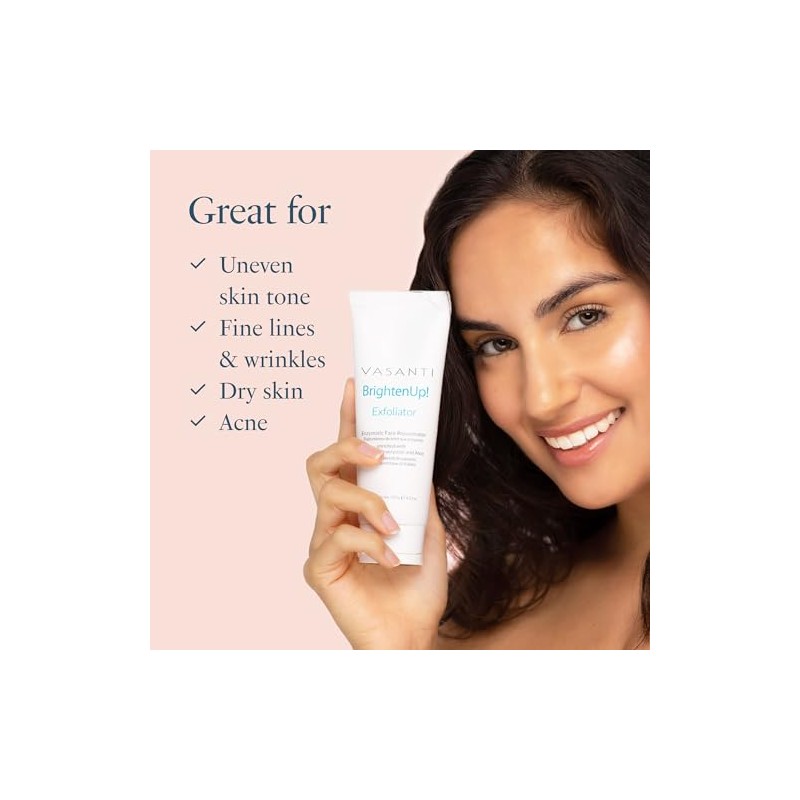 Vasanti Brighten Up! Enzymatic Face Rejuvenator - Powerful Scrub Brightens,