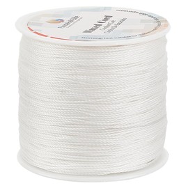 PH PandaHall 0.5 mm Waxed Cord, 116 Yards/106 m White Waxed Polyester Cord Thread Beading String Crafing Cord for Waist Beads Bracelet Necklaces Craft Jewellery Macrame Supplies