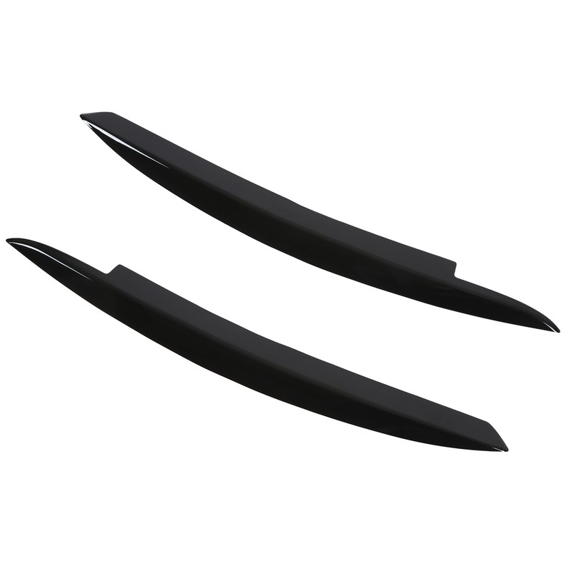 Pair Car Headlight Eyebrows Left Right Glossy Black Modification Replacement