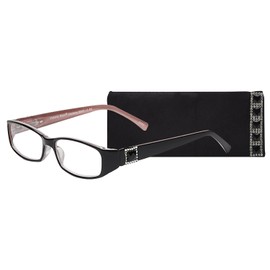 SAV Eyewear Women's Victoria Klein Crystals 9092 Pink Rectangular Reading Glasses, 27 mm + 1.25