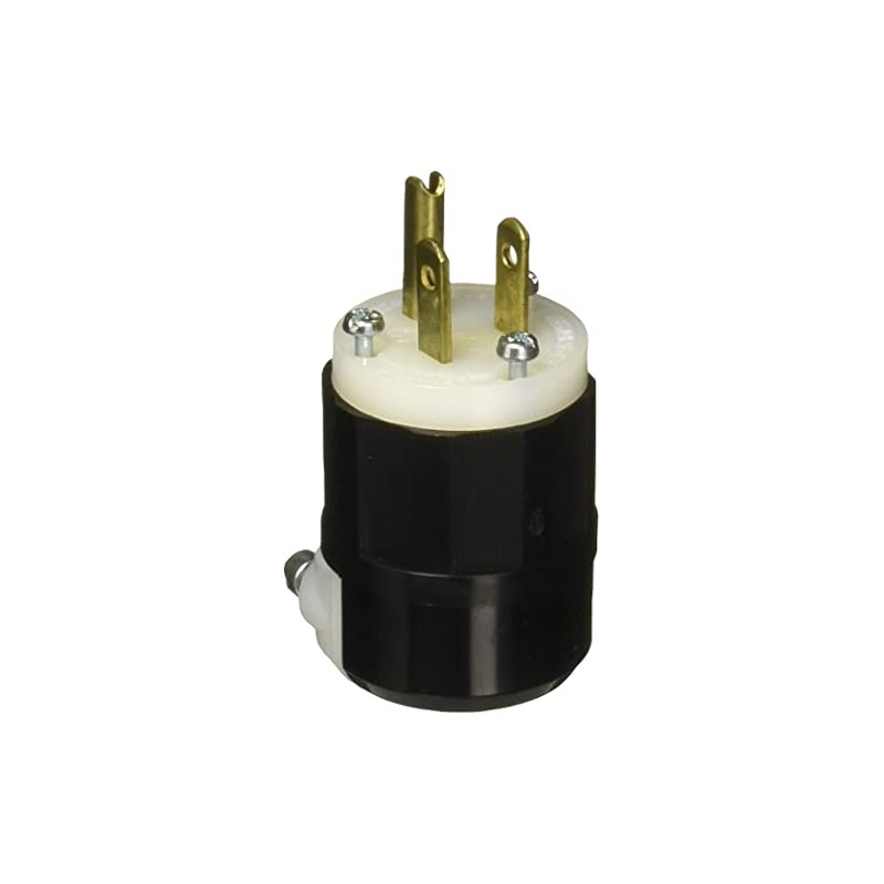 Leviton 5266-C Black-White, 15 Amp, 125 Volt, Industrial Grade, Plug,