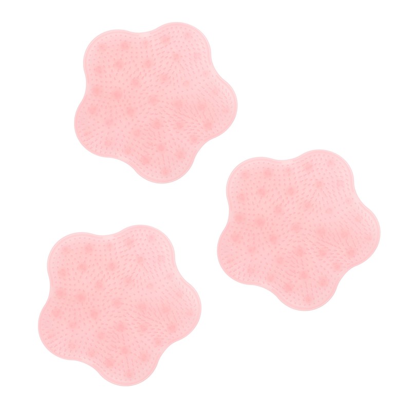 3PCS Shower Foot and Back Scrubber Silicone Wall Mounted Bath