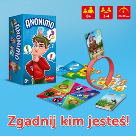 Trefl, Anonimo, Club Game, Family Game, Board Game, Friendship in Kim Family, Voices Passwords, Picture Cards, Game for Adults and Children from 8 Years