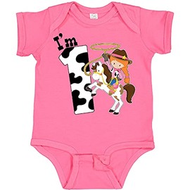 inktastic I'm One-cowgirl Riding Horse Birthday Baby Bodysuit 18 Months Hot Pink 2c9f7