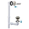 Tubular Bath Tub Drain Kit 1-1/2" with Brushed Tip-Toe Bathtub