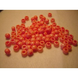 ROSE QUARTZ Opaque Pony Beads 9x6mm 100pc Acrylic USA made crafts kid jewelry