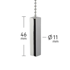 ElekTek Premium Light Pull Chain Kit with Pull Switch Extended Bundle Chrome Square Bar