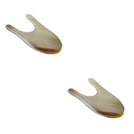 Beavorty 2pcs U-shaped Acupressure Massage Pen for Eye Natural Horn Scraping Plate for Facial Back Massage Multi-functional Beauty Tool for Spa Care