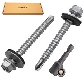 SKIR'CO (80 pcs) Zinc Plated Roofing Screws 5.5 x 50 mm, Hex Head, DIN 7504-K Self-Drilling Screws with EPDM Sealing Washers