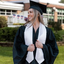 Hisxierng Graduation Stoles White Unisex Adults Graduation Stole Class of 2025 Stoles for Graduation 2025 Graduation Sashes Senior Graduation Gifts for Her Him Stole for Adult Students Men Women