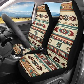 Howilath Ethnic Western Aztec Tribal Car Front Seat Cover 2 Pack Universal Fit Interior Accessories Seat Protector Cushion Covers Fit Most Vehicle
