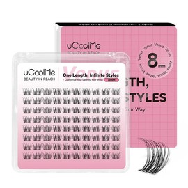 uCoolMe Venus One Size Lashes Individual Eyelashes Cluster Eyelash with Upgrade Invisible Band 8 10 12 14 16mm Lash DIY Extension Soft comfortable Easy Apply Natural Look for Makeup Daily Life Spring Glow Up:_Only Lashes Venus 8mm