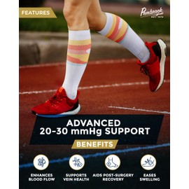 Pembrook Women & Men's Wide Calf Compression Socks - 3 Pairs - Fun Compression Socks for Women Travel | Athletic Compression Socks for Women | Men Compression Socks | Mountains, GrySun, Trees