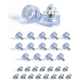 SPDYCESS Pack of 16 M6 Transparent Adjustable Feet, Adjustable Furniture Feet with T-Nuts, Height-Adjustable Levelling Feet, Screwable Plastic Adjustable Leveling Feet for Kitchen or Bathroom Cabinets