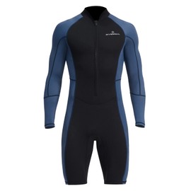 UPF 50+ Wetsuit 1.5mm Long Sleeve Swimming Suits Dive Surfing Wetsuit Shorty Scuba Diving Suit Zip Back Neoprene Rash Guard Spearfishing Snorkeling Sailing Skin for Men