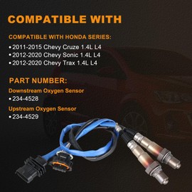 OTO-K 234-4528 234-4529 Upstream Downstream Oxygen O2 Sensor Compatible with Chevy 1.4L 1364cc Cruze 2011-2015 Sonic 2012-2020 Trax 2013-2021 Encore 2013-2021