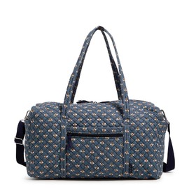 Vera Bradley Large Cotton Travel Bag, Bees Navy - Recycled Cotton