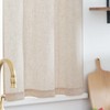 TOPICK Kitchen Curtains Crude 24 Inch Drop Linen Curtains Cafe