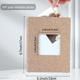 Miaikoe Small Photo Album 6x4 50 Pockets 2 Packs, Slip in Top Loading Linen Album Book Holds 100 Vertical 10x15cm Photos for Family Wedding Baby(Khaki)