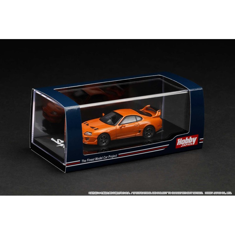HJ64 1/64 Toyota Supra (A80) JDM STYLE Orange Metallic Finished