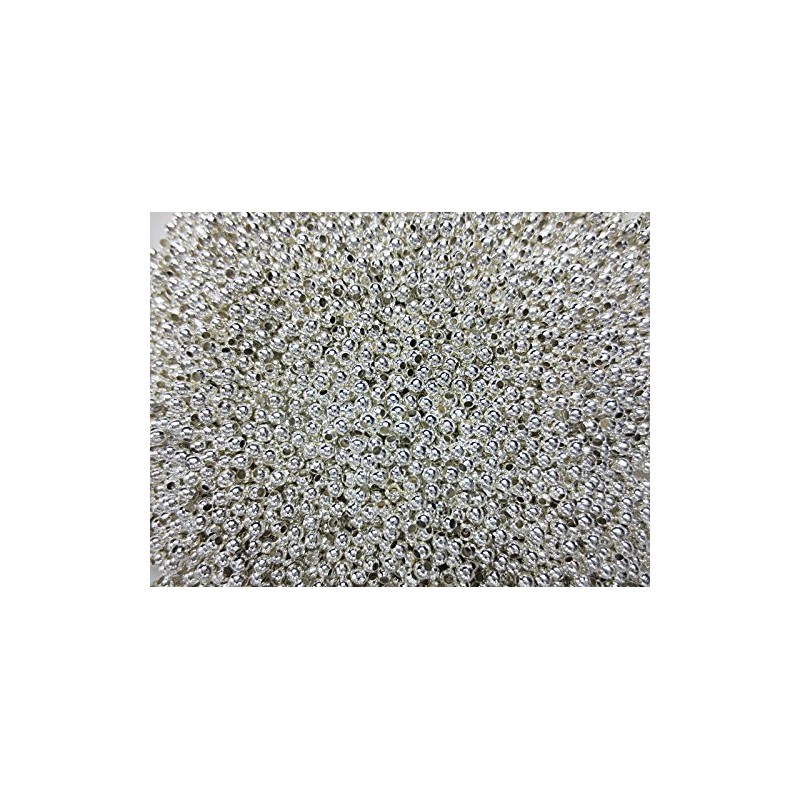 3000pcs Metal Parts Metal Beads 2mm Silver Round Huey Grocery