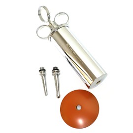 CynaMed -Premium Ear Wax Removal Syringe 8 OZ,6 OZ,4OZ,3 OZ - Brass with Chrome Finish Ideal for Household, EMT, Firefighter, Police, Medical Student, School and Hobby (3 OZ)