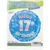 Oaktree UK Oaktree 18" Happy 17th Birthday Blue Holographic, Aluminium