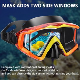 AQUA A DIVE SPORTS Diving mask Anti-Fog Swimming Snorkel mask Suitable for Adults Scuba Dive Swim Snorkeling Goggles Masks