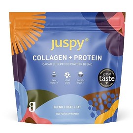 Juspy Premium Marine Collagen Powder + High Protein Cacao Superfood Blend | 8000mg Hydrolysed Marine Collagen Peptides | Skin & Joint Health | 200gr