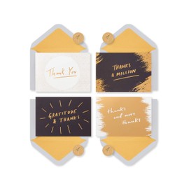 Papyrus Blank Cards with Envelopes, Gold, Black and Cream (16-Count)