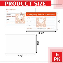 Emergency Contact & Medical Info Cards (6-Pack) – Wallet-Sized ICE Cards for Families & Safety