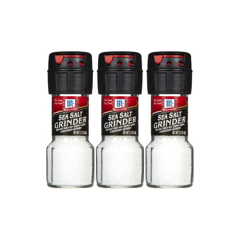 McCormick Sea Salt Grinder, 2.12 oz, 3 pk
