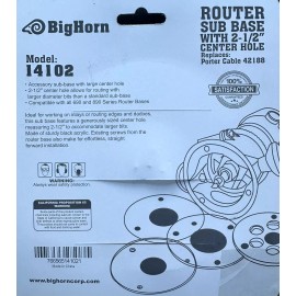 PORTER-CABLE sub base 2 1/2 center hole for porter cable 690LR fixed base router  14102 42188