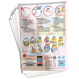 Sabbiarelli Sand-it For Fun - Album Osterschmuck: 5 vorgeklebte Papier, zum bemalen mit Sand (Sand nicht enthalten), Sandbilder für Kinder ab 5+ Jahre 5+,