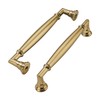 khtumeware 2 Pack 5 Inch(128mm) Brushed Brass Cabinet Pulls Heavy