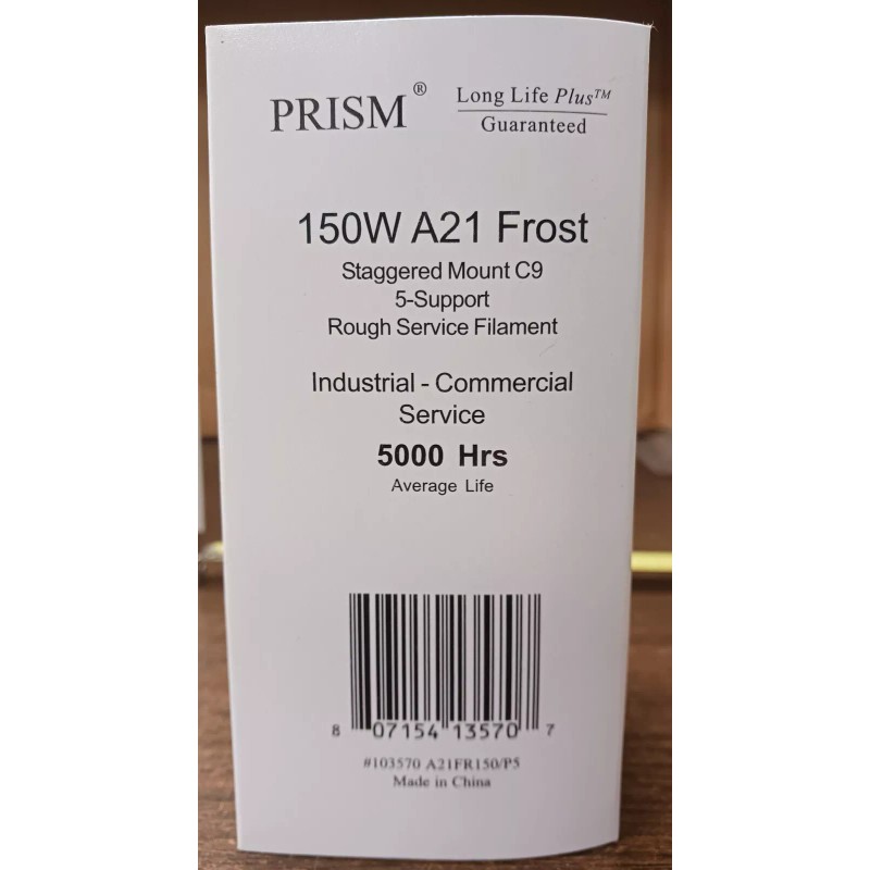 Prism 150W A21/FR 130V Rough Service Industrial Grade Bulbs 4-Pieces**NEW*