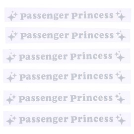 6Pcs Passenger Princess Stickers Funny Letter Car Rearview Mirror Decal 4.9inch PET Car Sticker Decorations Reflective Mirror Decals Car Interior Accessories (White)
