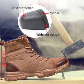 SUADEX Steel Toe Boots for Men Women Indestructible Non-Slip Comfortable Work Boot for Men Work & Safety Boots Construction Shoes