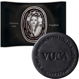 Byuka Classic Houttuynia Cordata Black Charcoal Soap Grapefruit, 100g, 5 Pieces / 뷰카 클래식 어성초 블랙 차콜 비누 자몽, 100g, 5개입