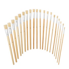 Relaxdays Pennelli in Setola, in Set da 20, Acrilico, Olio e Acquerello, per Hobby e Scuola, per Pittura, Naturale