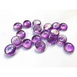 Briliant Shop Flat Pebbles Marbles, 3 Lbs Glass Gems Stone for Vase Fillers, Wedding Table Scatter, Aquarium Fillers Decor, Party Decoration, Crystal Rocks (Approx 290 pcs Purple)