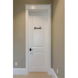 Door Vinyl Decal - Pantry, Restroom, Closet Water, Closet, Laundry, Office, toilettes, Bathroom (Private, Black)