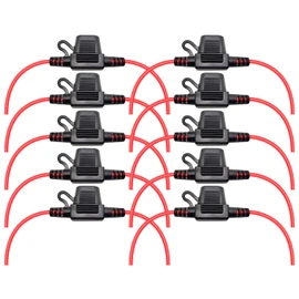 VANTRONIK Waterproof Mini Inline Fuse Holder 16 Gauge 12-inch Long 10 Pack