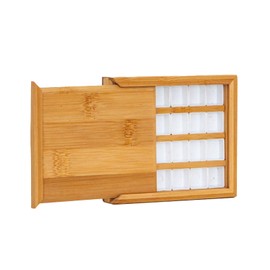 1 Piece Watercolor Wooden Palette Box with Half Pans Grid Pull-Out Type Oil Drawing ray Pallets Portable Travel Paint Tray