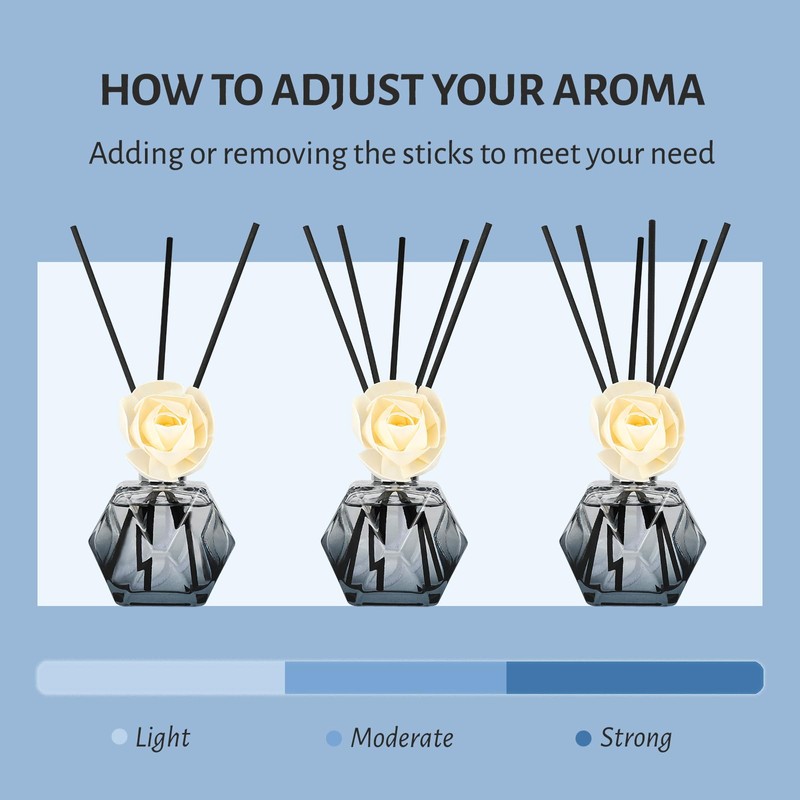 Brakula Reed Diffuser Set, 6.09 fl oz (180 ml)-Bamboo with