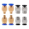 AIDOMAK 4 Pcs PC4-M6 Pneumatic Fitting and 4 Pcs PC4-M10
