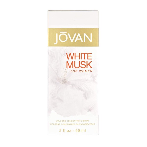 Jovan White Musk Eau de Cologne Spray, Enticing Cologne for Women, Vegan Formula, 2.0oz